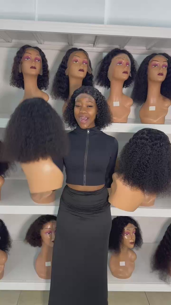 Ocean Hair | 4X4 DD Jerry Curl Lace Closure Wig Color 1B