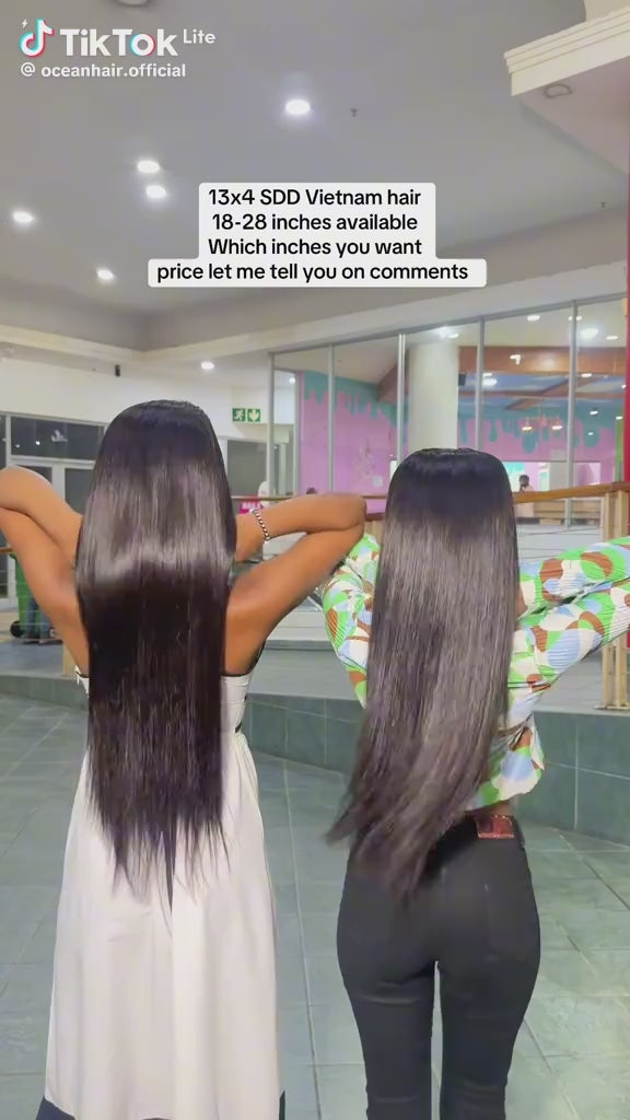 Ocean Hair 13x4 SDD Vietnamese Straight Lace Front Wig Black 18-28 Inch